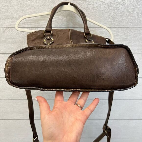 Cavalcanti Italy Leather Brown Crossbody Fold-over Purse Shoulder Bag - Picture 10 of 12